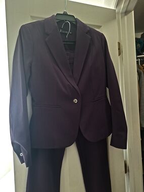 New York & Company Plum Single-Button Blazer